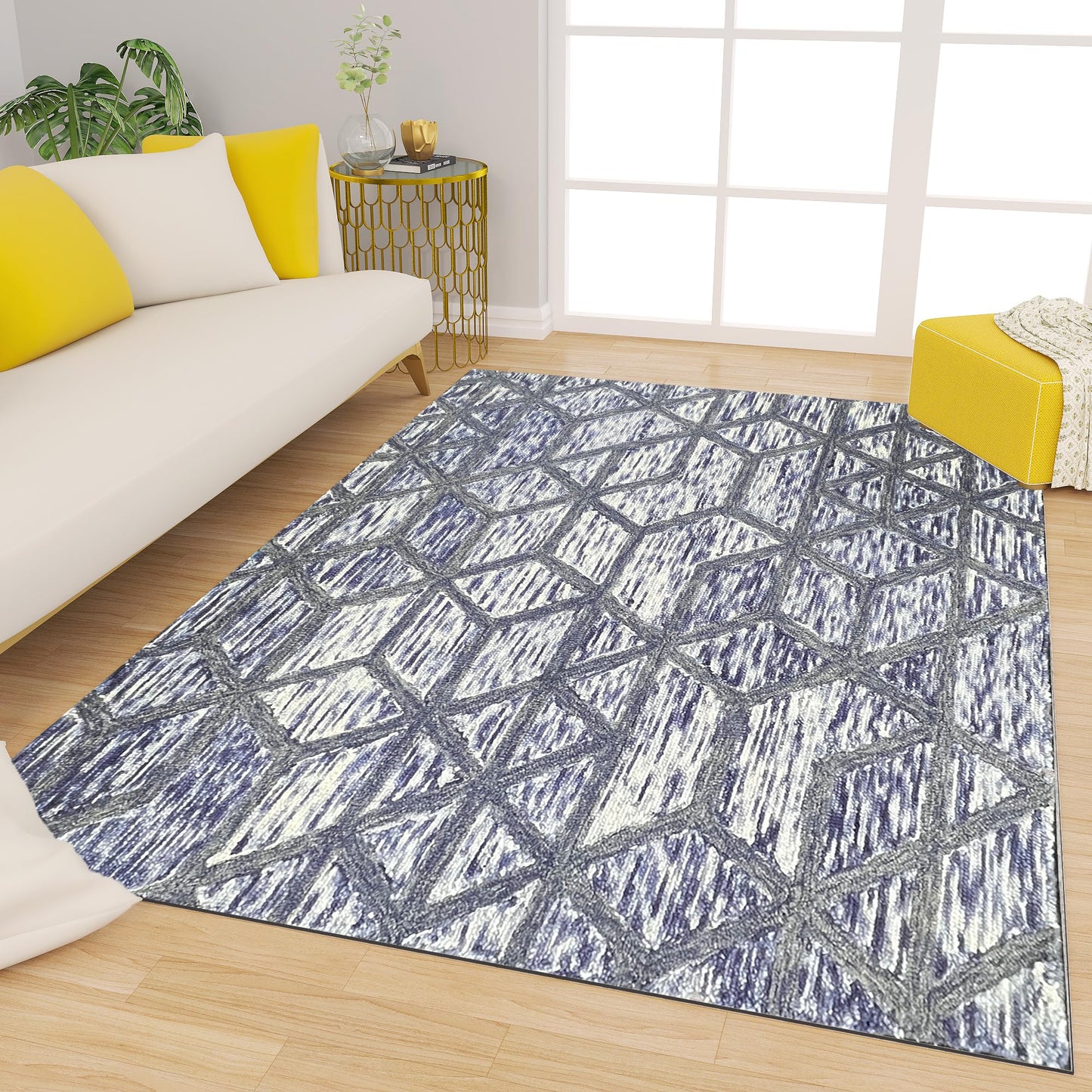 Premium Hand-Tufted Rug Made of 100% Wool - Artic Crystal - 6x9 Feet