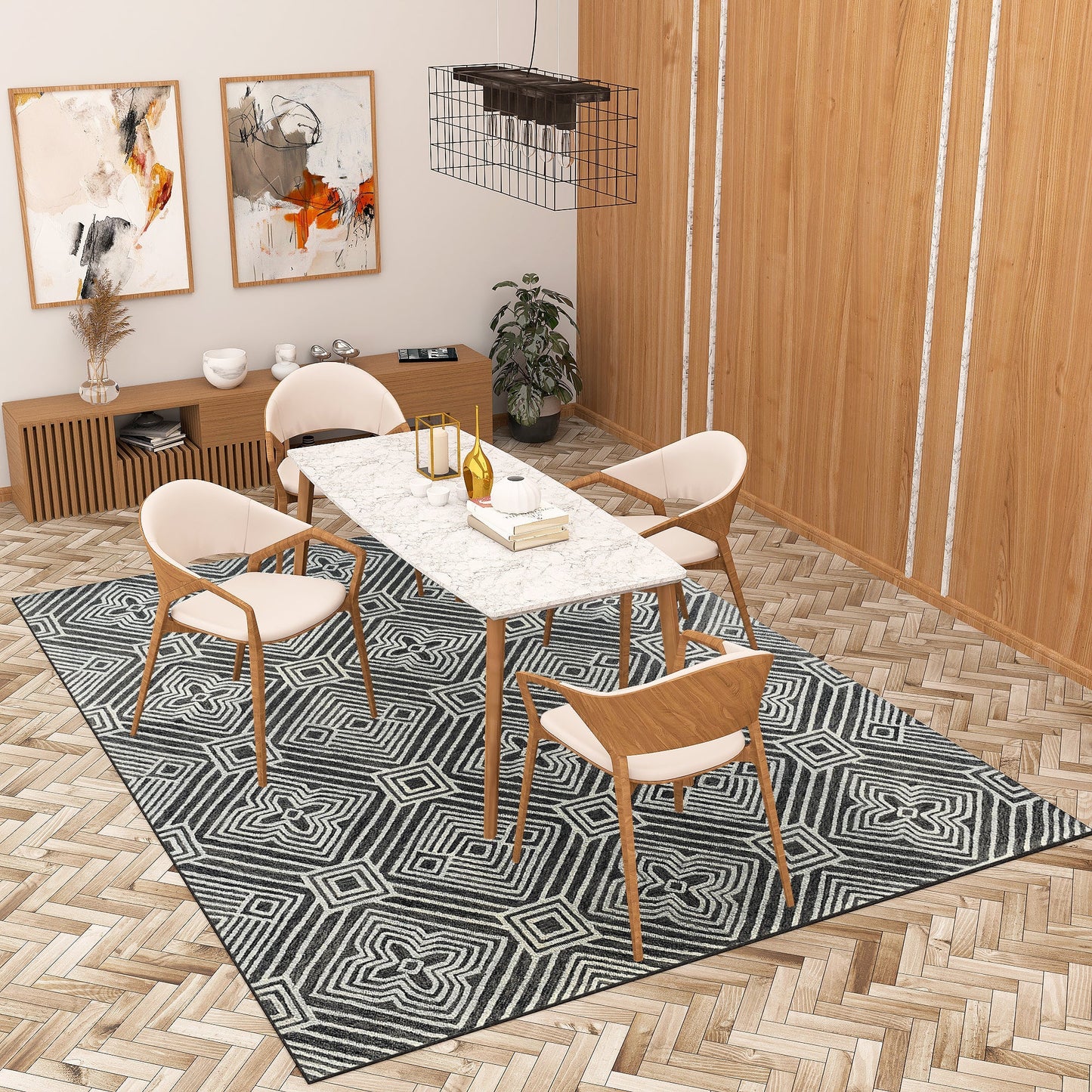 Premium Hand-Tufted Rug Made of 100% Wool - Echos - 8x10 Feet