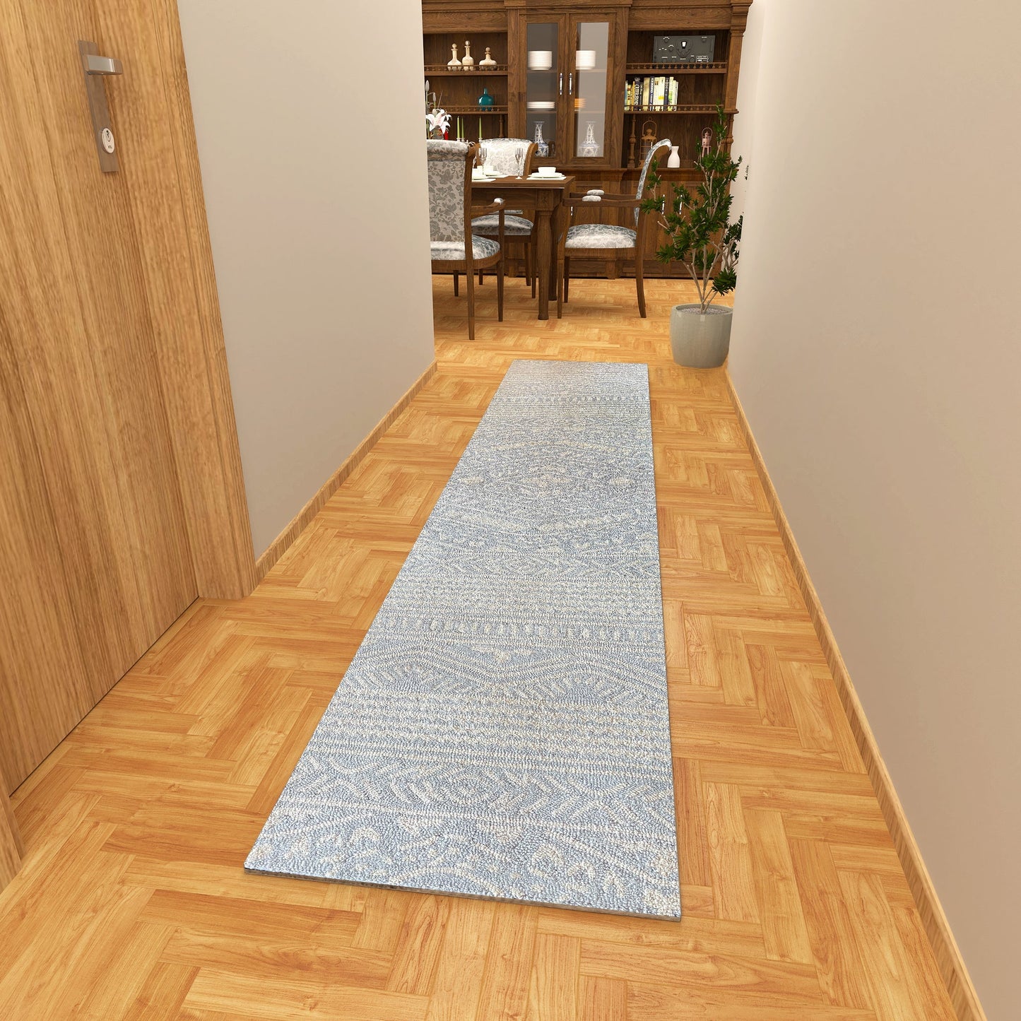 Premium Hand-Tufted Rug Made of 100% Wool - Morning Mist - 2x10 Feet