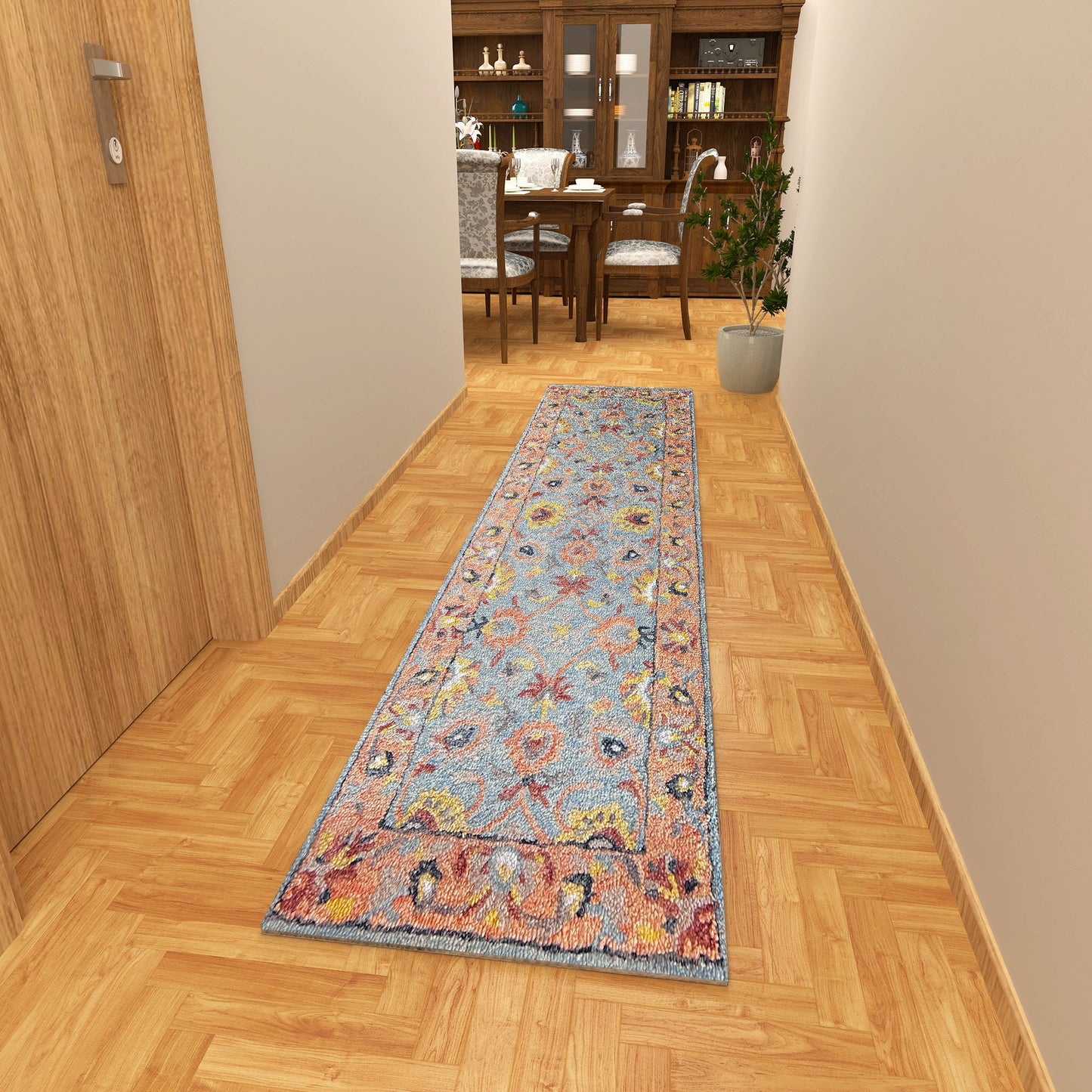 Premium Hand-Tufted Rug Made of 100% Wool - Oui Versaille - 2x6 Feet