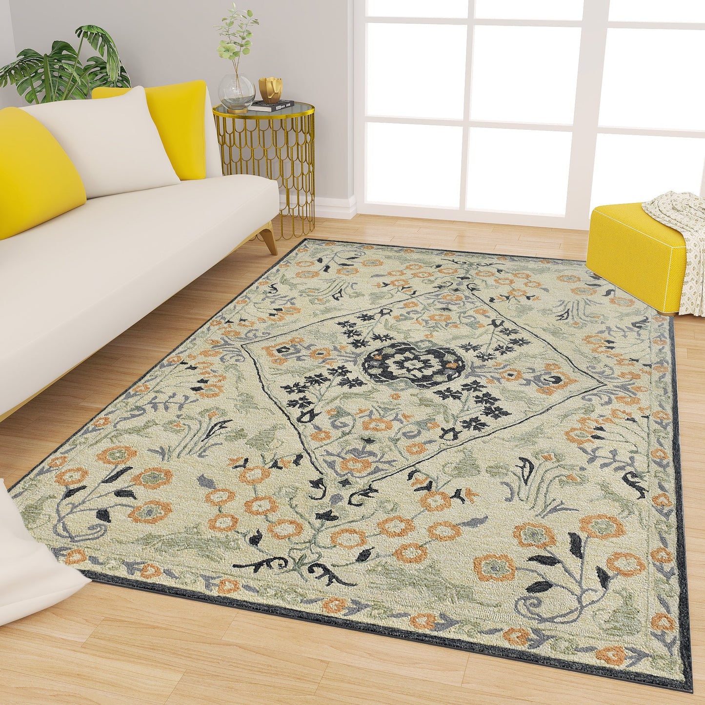 Premium Hand-Tufted Rug Made of 100% Wool - Anglian Court - 5x8 Feet