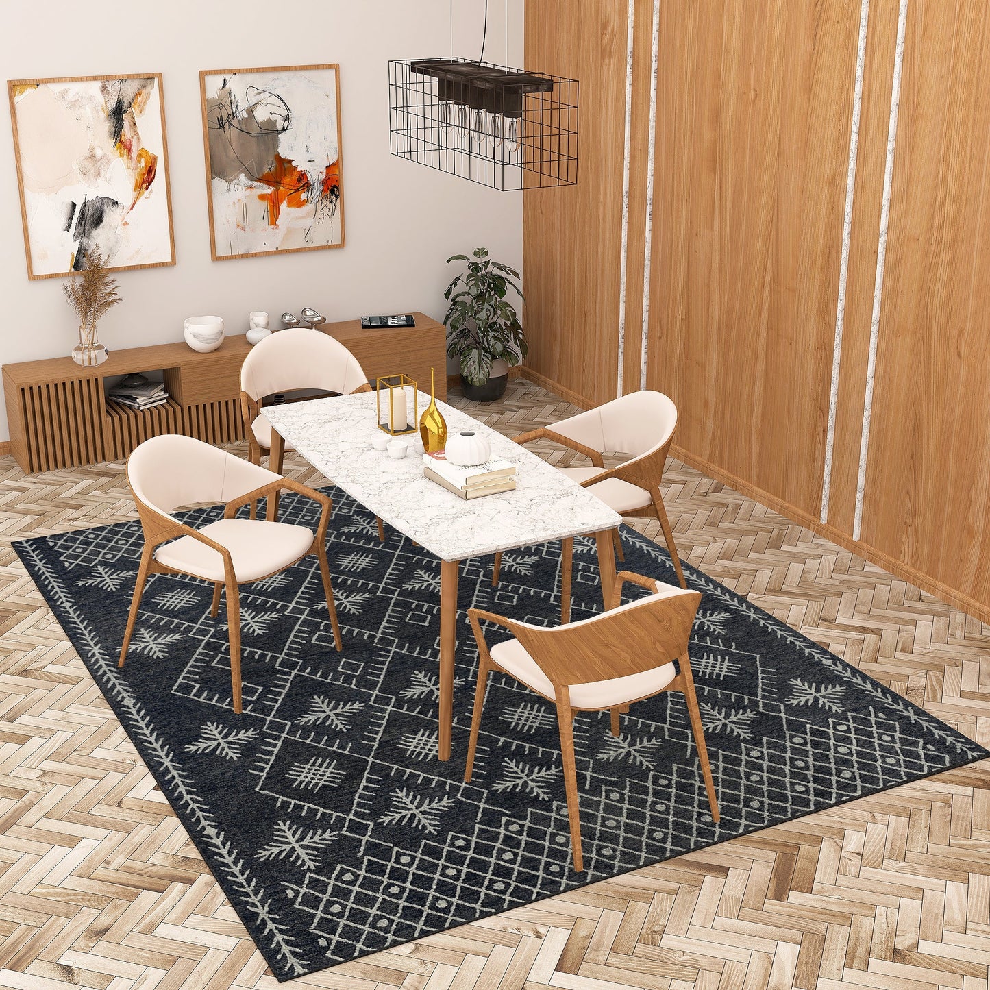 Premium Hand-Tufted Rug Made of 100% Wool - Snowfall - 8x10 Feet