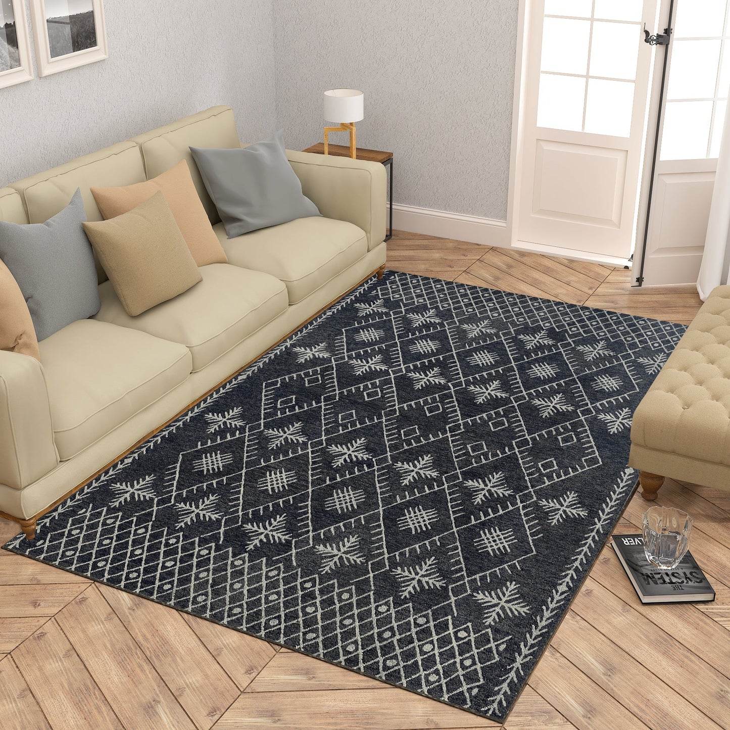 Premium Hand-Tufted Rug Made of 100% Wool - Snowfall - 5x8 Feet