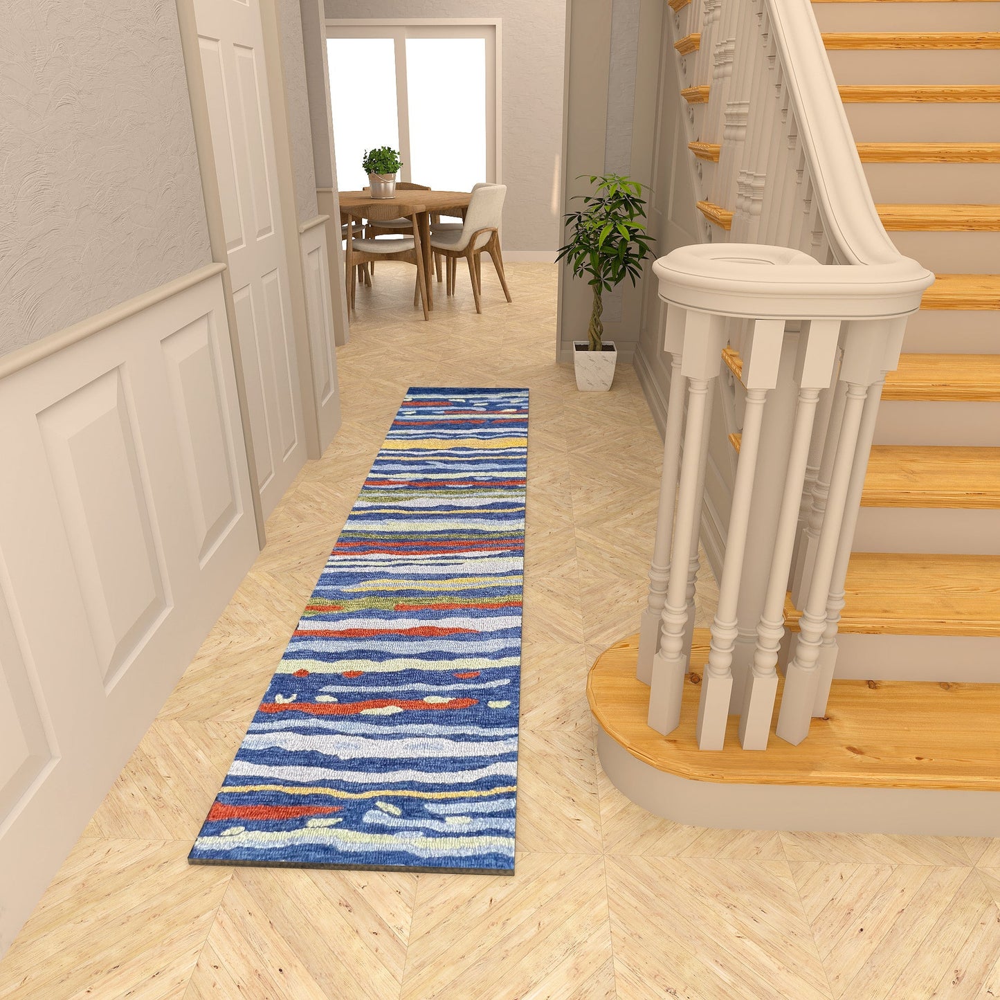 Premium Hand-Tufted Rug Made of 100% Wool - Spring Coast - 2x10 Feet