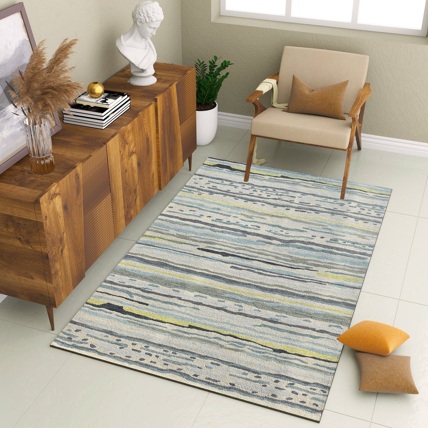 Premium Hand-Tufted Rug Made of 100% Wool - Winter Coast - 3x5 Feet