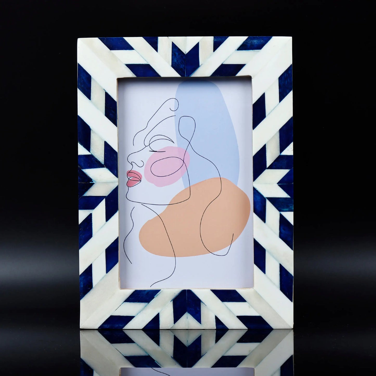 Picture Frames Aztec Chevron Pattern Bone Inlay Collection in 4x6 – Wholesale picture frames