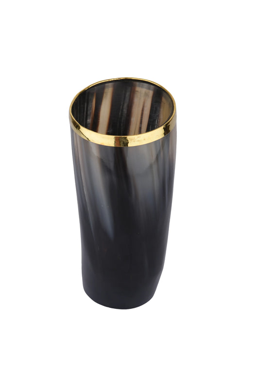Horn Drinking Glasses - Holds Upto 10 oz, Metallic Finish