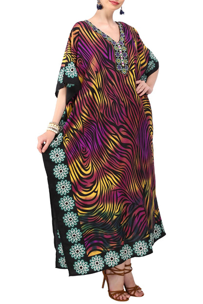 Women Long Kaftan Summer Holiday Caftan Dress in 2 Colors - S to 3XL