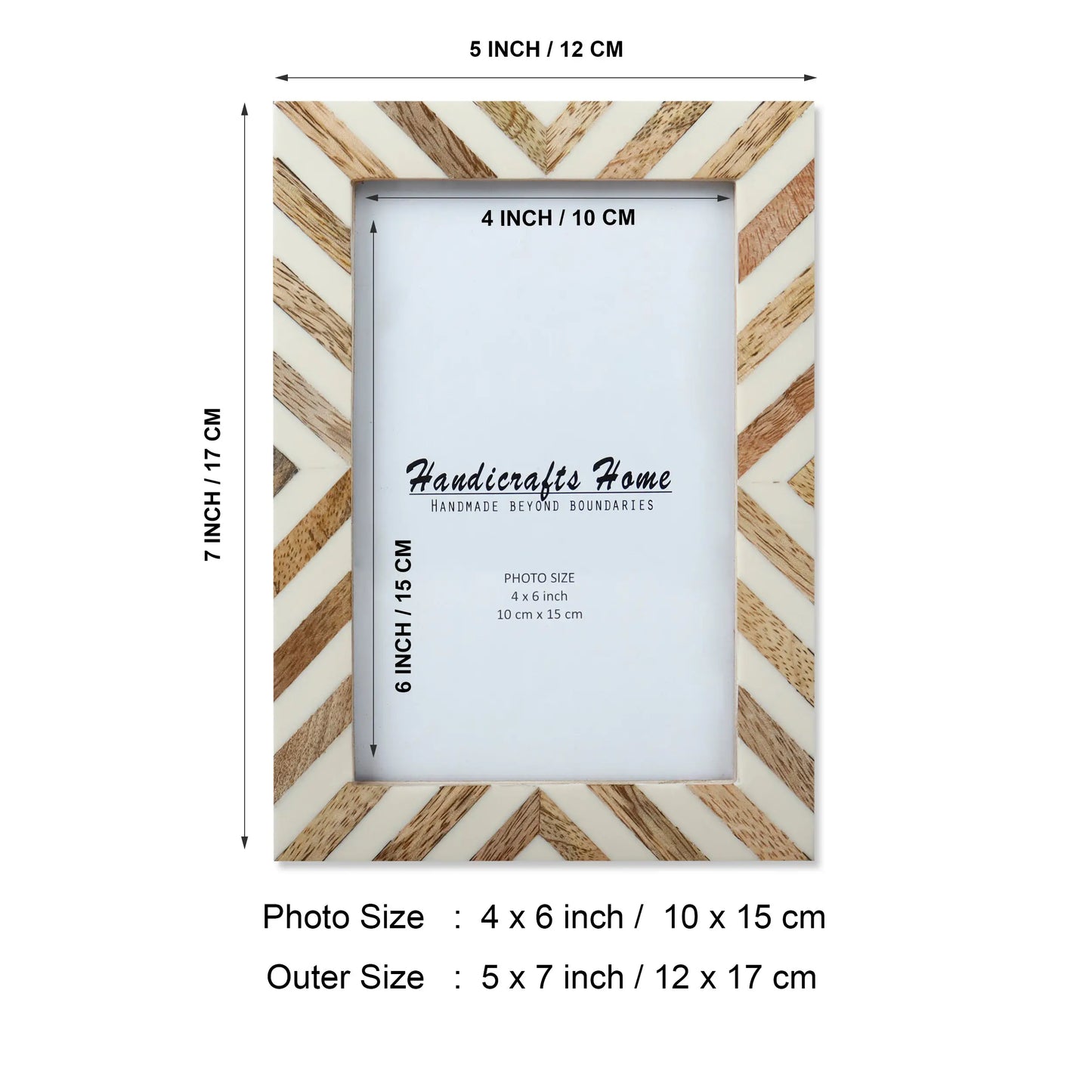 Picture Frames Cookie Chevron Pattern Bone Inlay Collection in 4x6 – Wholesale picture frames