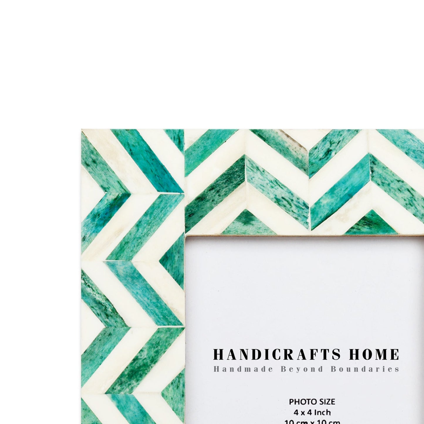 Picture Frames Herringbone Pattern Bone Inlay Collection in 2 Sizes, Green – Wholesale picture frames
