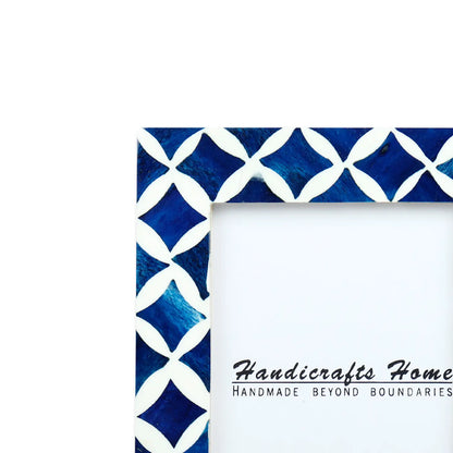 Picture Frames Indigo Mosaic Star Pattern Bone & Resin Inlay Collection, 4x6 – Wholesale picture frames