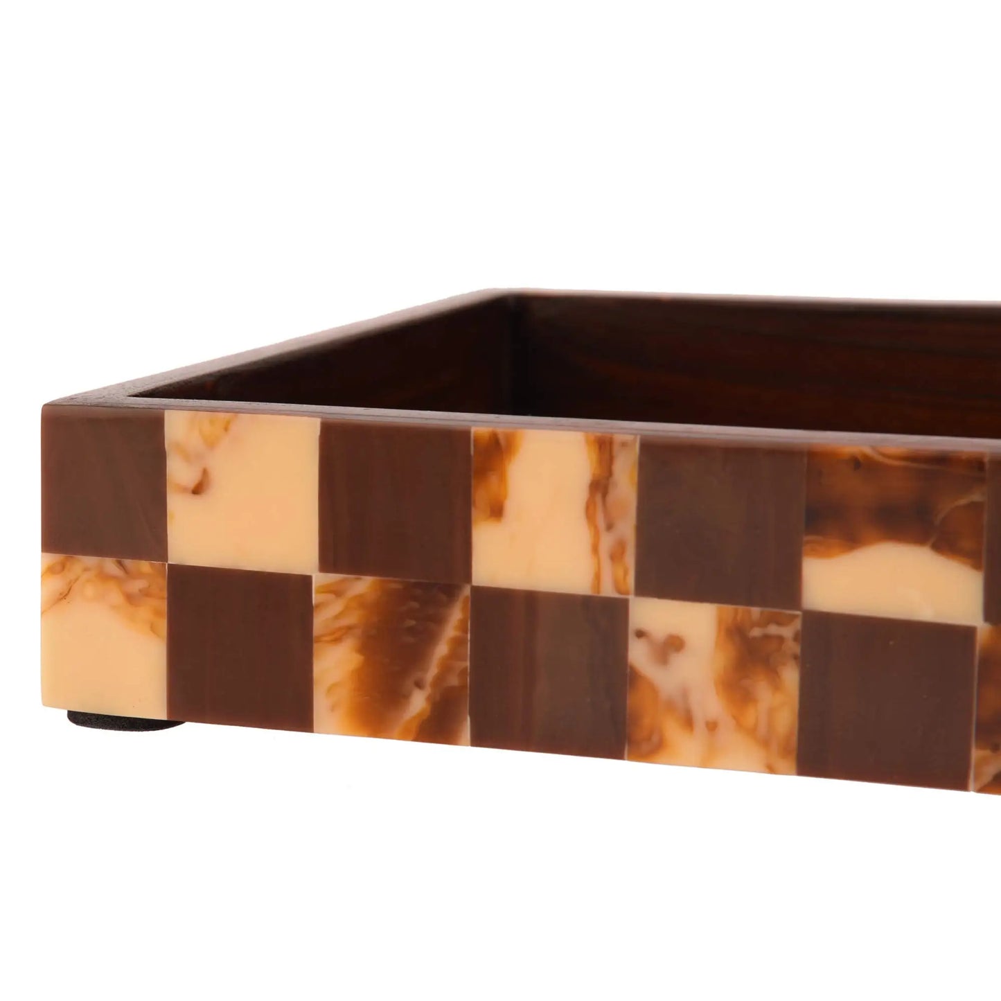 Countertop and Vanity Tray - Parlour Gambit Pattern Brown 10x6 Inches
