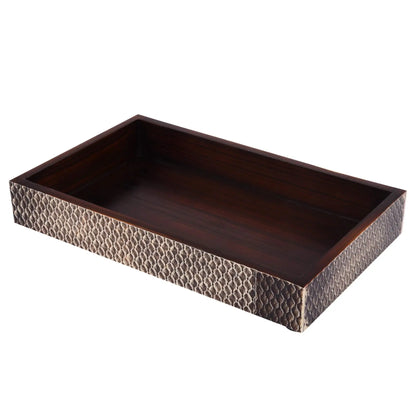 Countertop and Vanity Tray - Parlour Adder Pattern Brown 10x6 inches