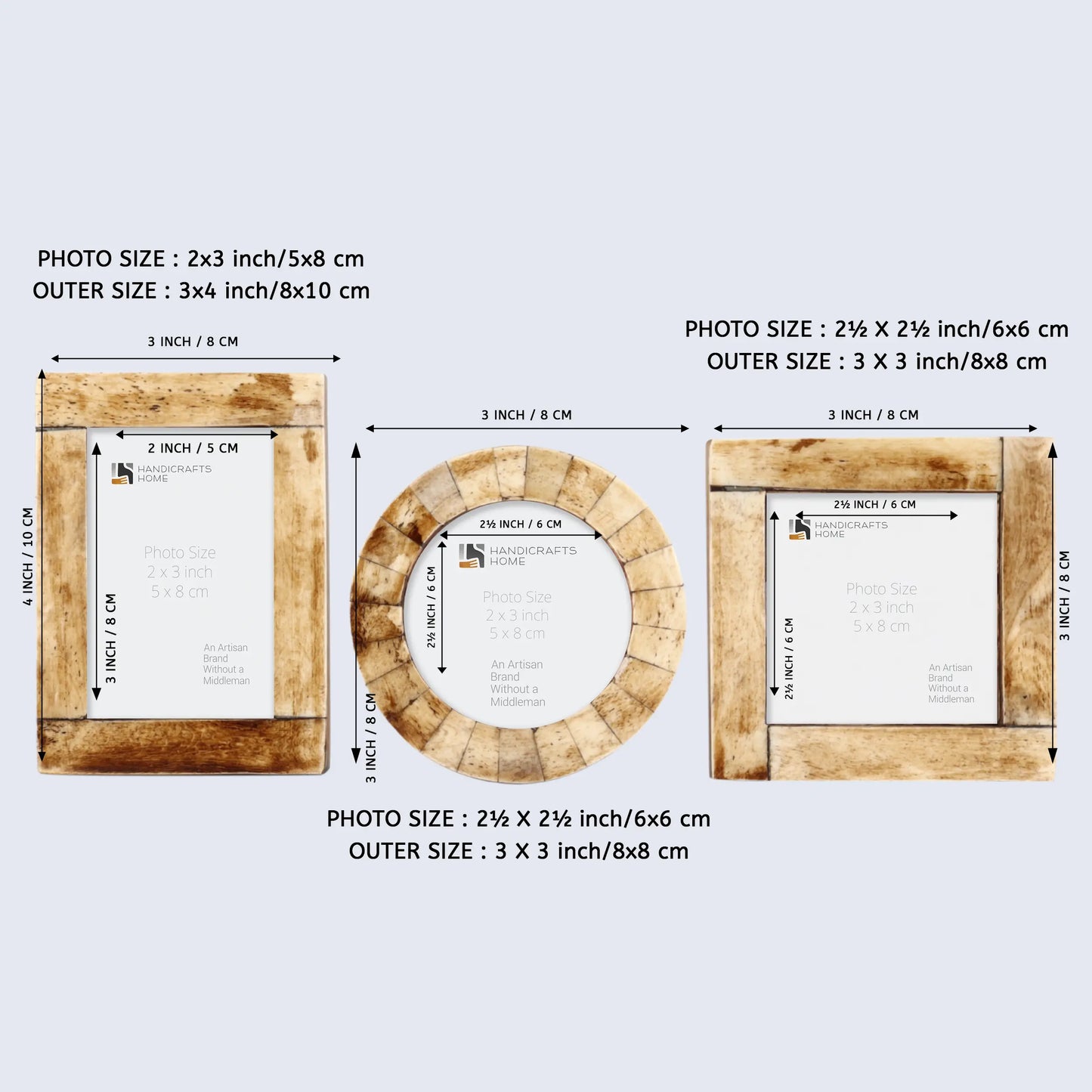 Baby Picture Frames Bone Inlay Collection in Antique, Set of 3 – Wholesale picture frames