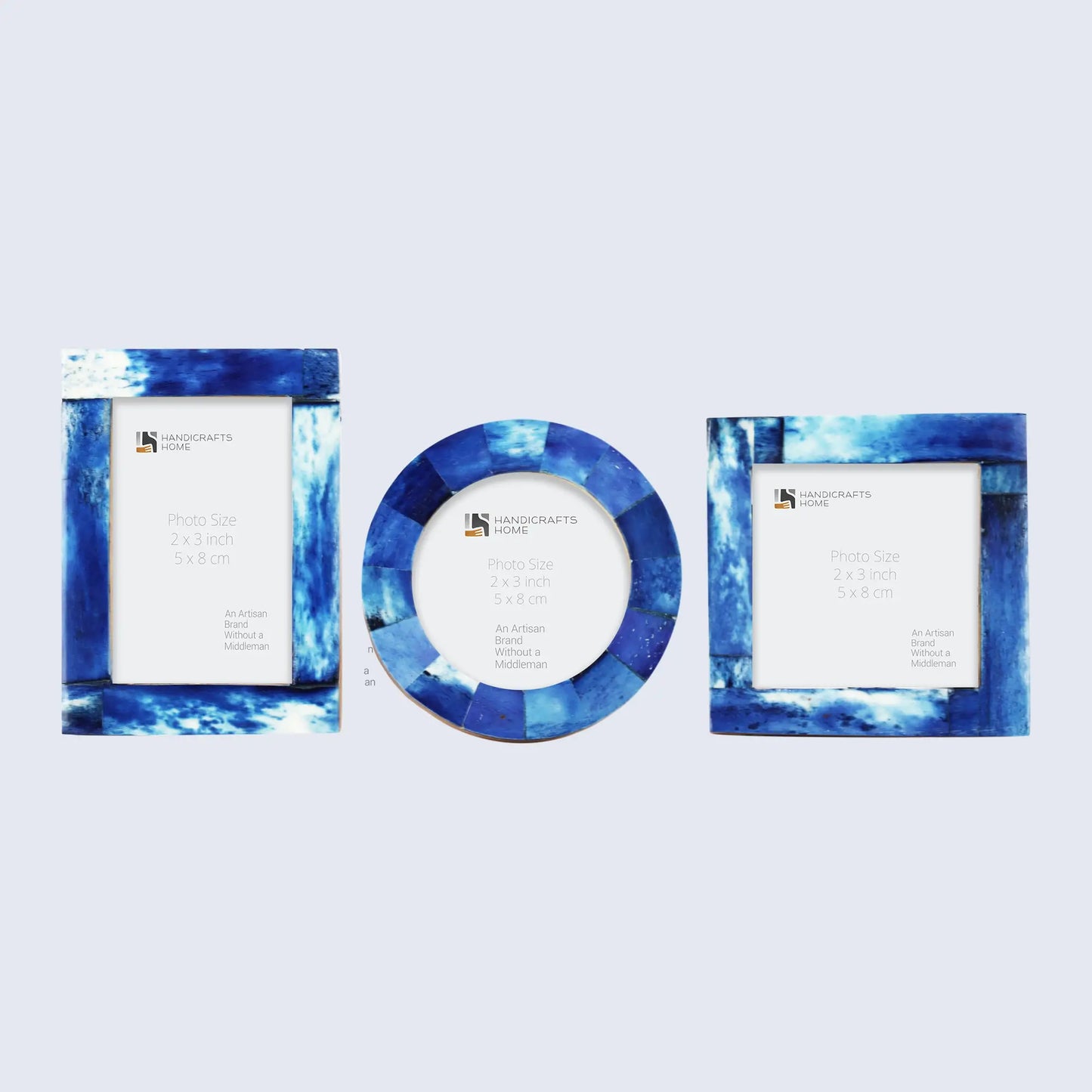 Baby Picture Frames Bone Inlay Collection in Blue, Set of 3 – Wholesale picture frames