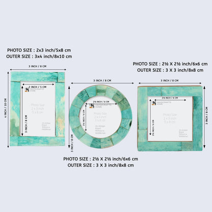 Baby Picture Frames Bone Inlay Collection in Green, Set of 3 – Wholesale picture frames