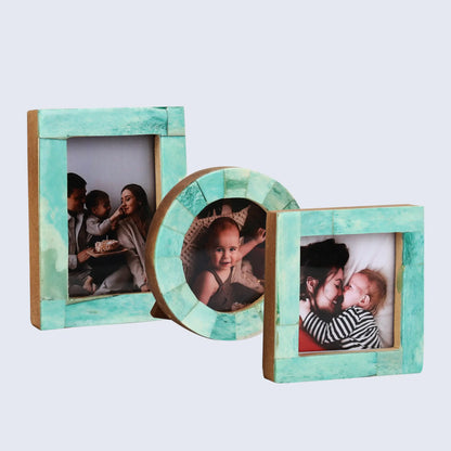 Baby Picture Frames Bone Inlay Collection in Green, Set of 3 – Wholesale picture frames