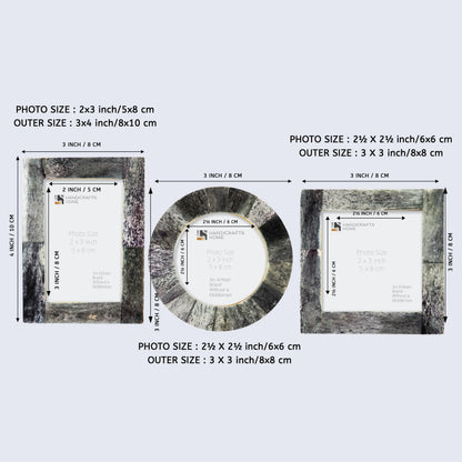 Baby Picture Frames Bone Inlay Collection in Grey, Set of 3 – Wholesale picture frames