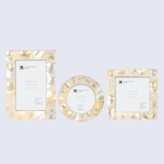 Baby Picture Frames Mother of Pearl Collection in White, Set of 3 – Wholesale picture frames