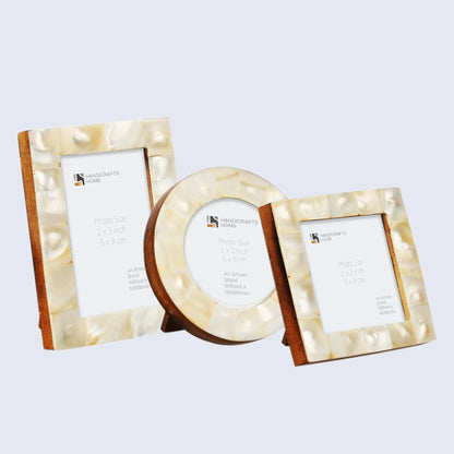 Baby Picture Frames Mother of Pearl Collection in White, Set of 3 – Wholesale picture frames