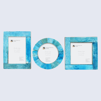 Baby Picture Frames Bone Inlay Collection in Turquoise, Set of 3 – Wholesale picture frames