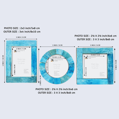Baby Picture Frames Bone Inlay Collection in Turquoise, Set of 3 – Wholesale picture frames