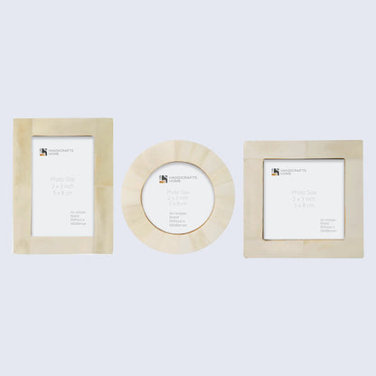 Baby Picture Frames Bone Inlay Collection in White, Set of 3 – Wholesale picture frames