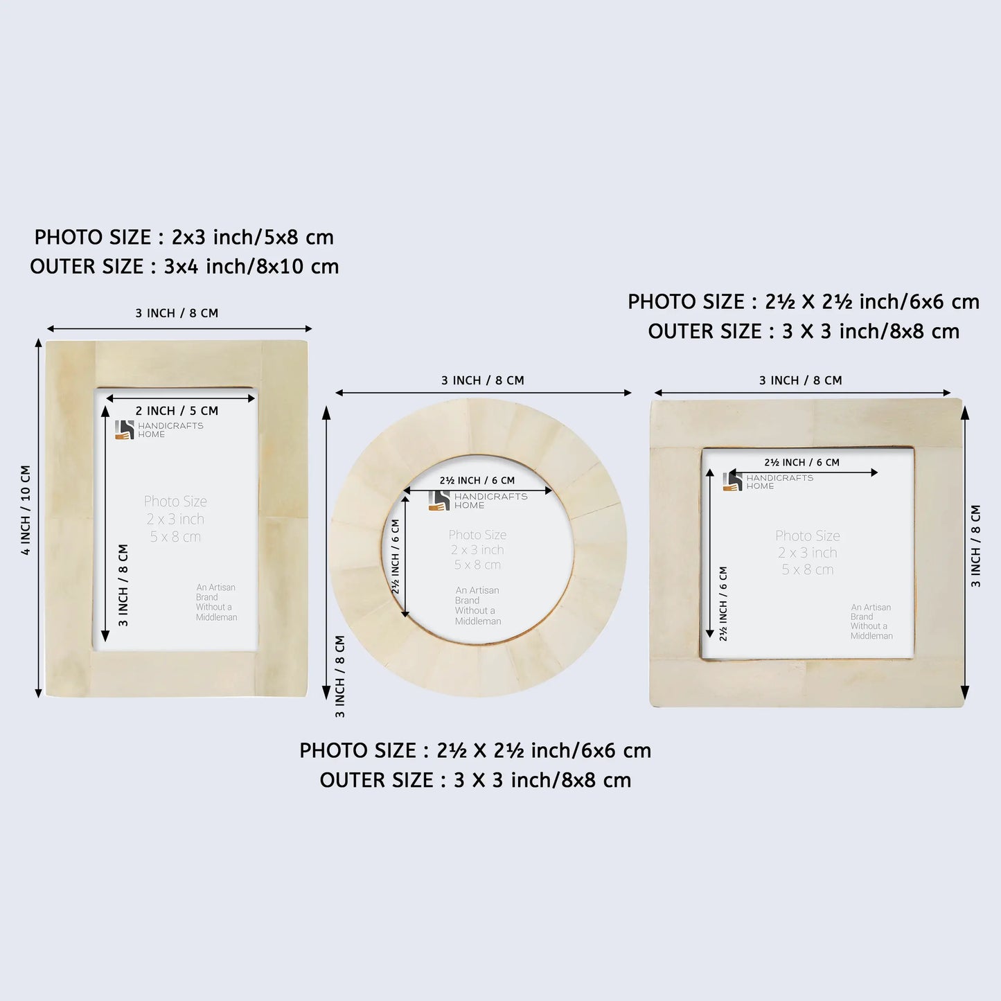 Baby Picture Frames Bone Inlay Collection in White, Set of 3 – Wholesale picture frames