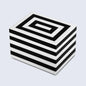 Decorative Boxes Medley Concentrics Pattern Resin Inlay Collection in 8 Sizes, Black & White