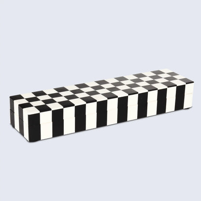 Decorative Boxes Puzzle Check Pattern Resin Inlay Collection in 7 Sizes