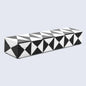 Decorative Boxes Triangle Pattern Resin Inlay Collection in 7 Sizes, Black & White