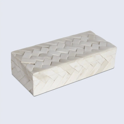 Ivory Braid Pattern Bone Inlay Decorative Storage Box 7 Sizes