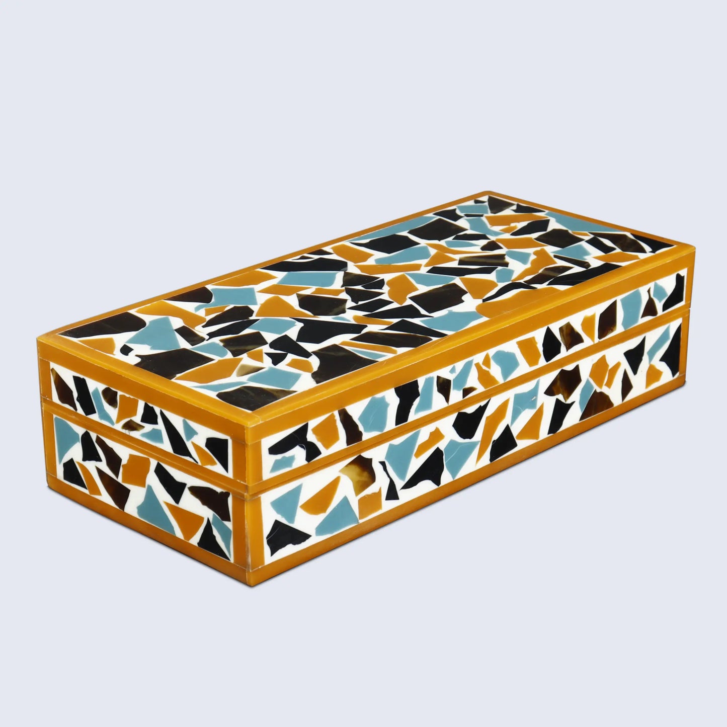 Decorative Boxes Mosaic Gold Pattern Pattern Resin Inlay Collection in 7 Sizes
