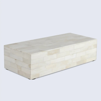 Decorative Boxes Plain White Pattern Bone Inlay Collection in 8 Sizes