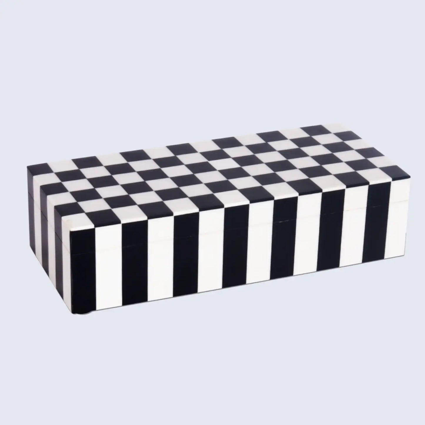 Decorative Boxes Puzzle Check Pattern Resin Inlay Collection in 7 Sizes