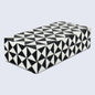 Decorative Boxes Triangle Pattern Resin Inlay Collection in 7 Sizes, Black & White