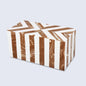 Decorative Boxes Chevron Pattern Bone Inlay Collection in 6 Sizes, Brown & White