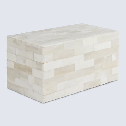 Decorative Boxes Plain White Pattern Bone Inlay Collection in 8 Sizes