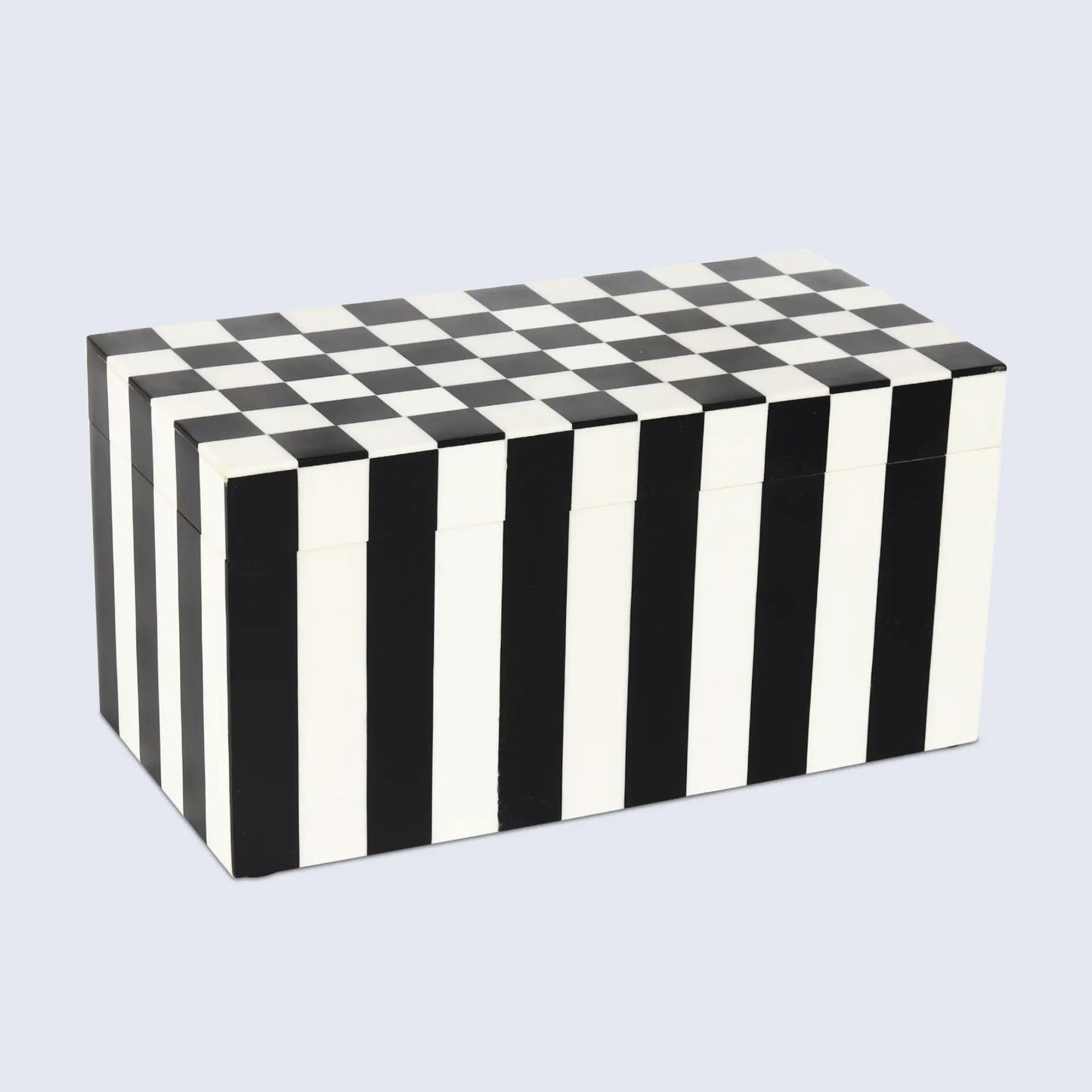 Decorative Boxes Puzzle Check Pattern Resin Inlay Collection in 7 Sizes