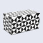 Decorative Boxes Triangle Pattern Resin Inlay Collection in 7 Sizes, Black & White