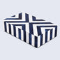 Decorative Boxes Chevron Pattern Resin Inlay Collection in 6 Sizes, Blue & White