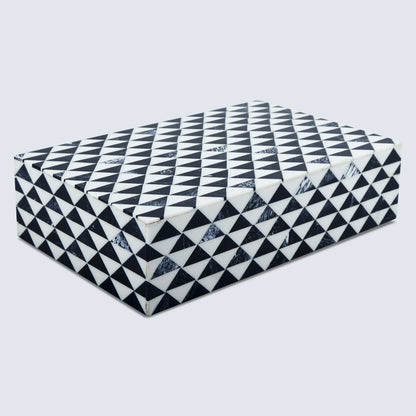 Marquet Prism Pattern Resin Inlay Decorative Storage Box