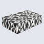 Decorative Boxes Medley Harlequin Pattern Resin Inlay Collection in 7 Sizes, Black & White