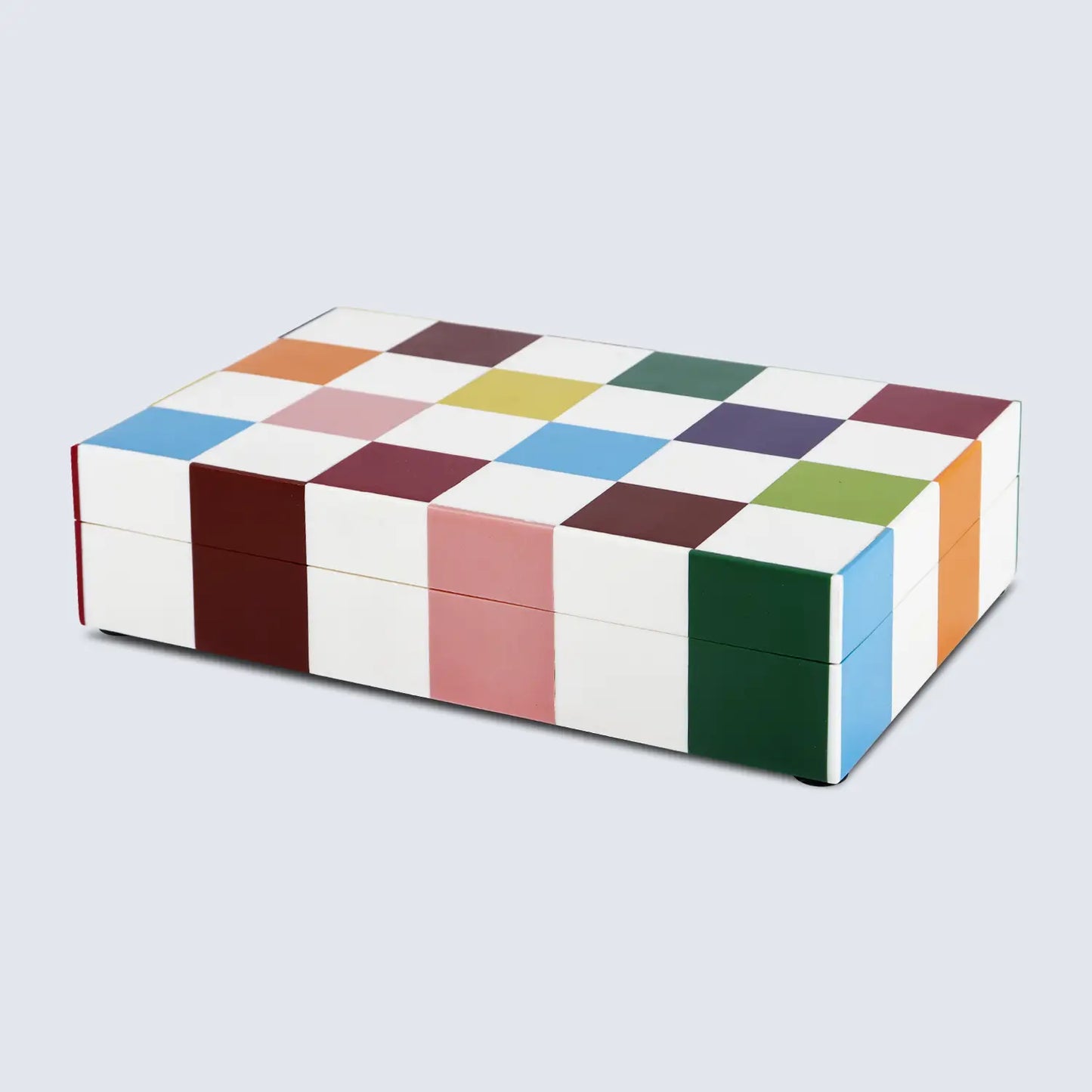 Decorative Boxes Medley Jester Pattern Resin Inlay Collection in 7 Sizes, Multicolor