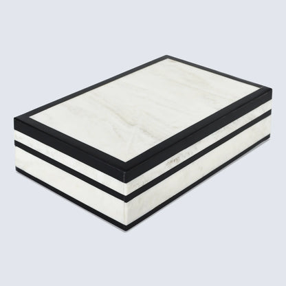 Decorative Boxes Mono Court Pattern Resin Inlay Collection in 7 Sizes