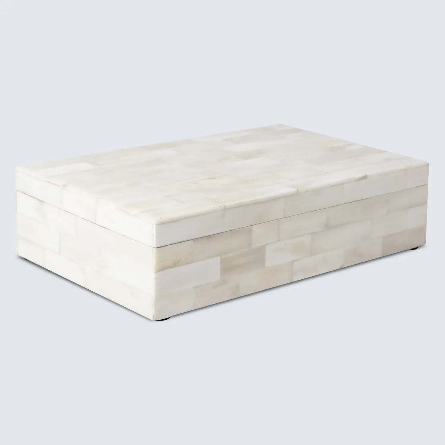 Decorative Boxes Plain White Pattern Bone Inlay Collection in 8 Sizes