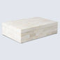Decorative Boxes Plain White Pattern Bone Inlay Collection in 8 Sizes