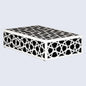 Decorative Boxes Zellij Pattern Resin Inlay Collection in 7 Sizes, Black & White