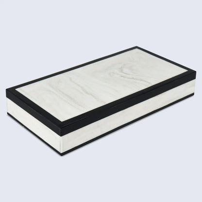 Decorative Boxes Mono Court Pattern Resin Inlay Collection in 7 Sizes