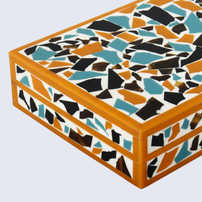 Decorative Boxes Mosaic Gold Pattern Pattern Resin Inlay Collection in 7 Sizes
